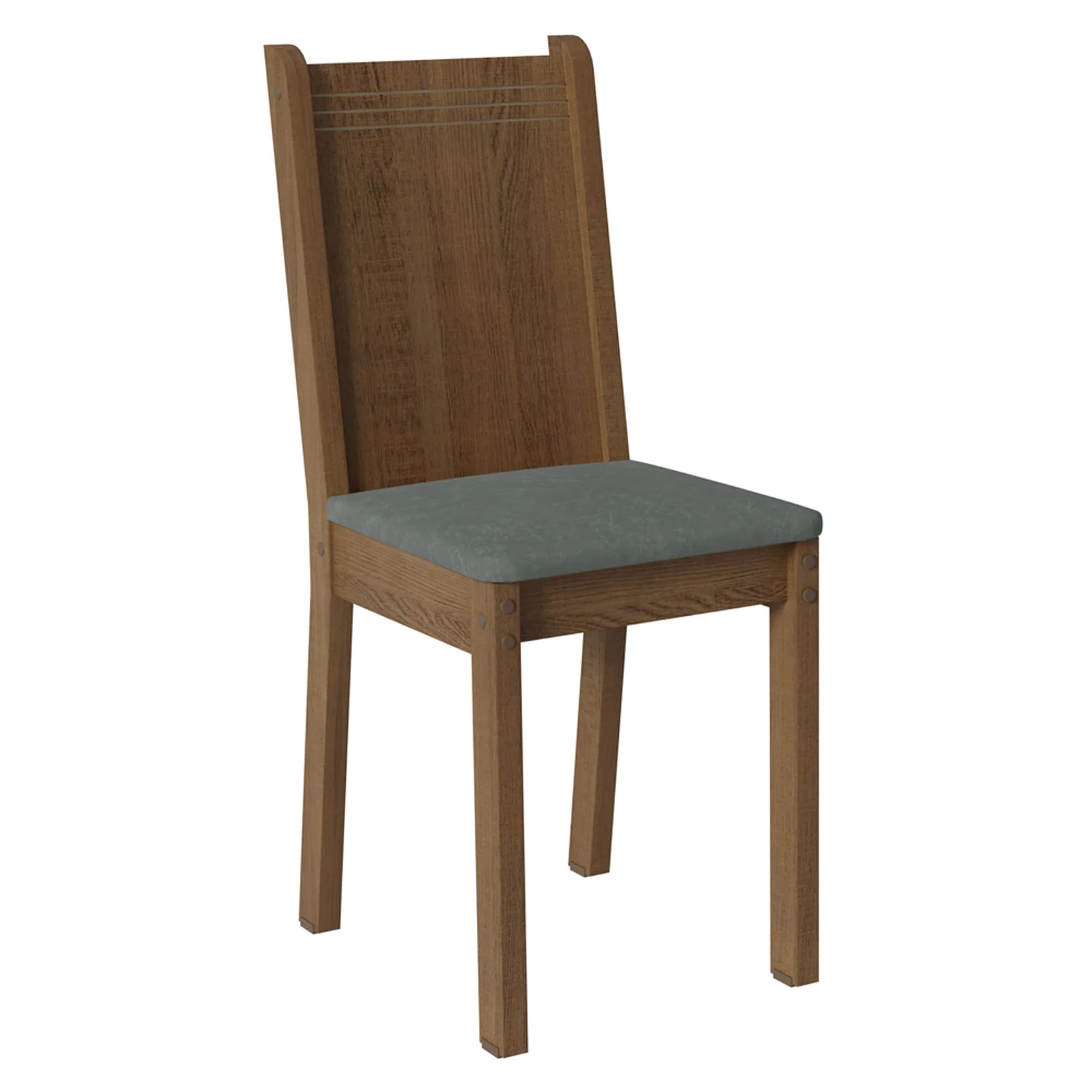 Juego de Comedor con Tapa de Madera 6 Sillas Marrón/Silver Analu - Image 7