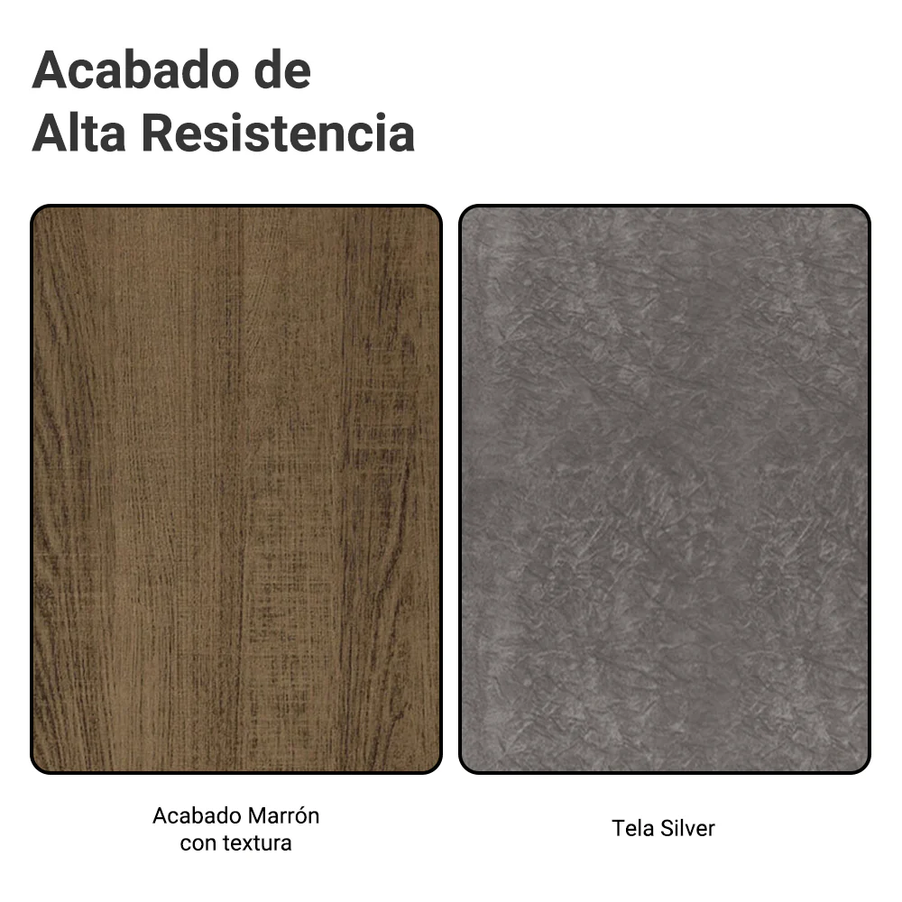 Juego de Comedor con Tapa de Madera 6 Sillas Marrón/Silver Analu - Image 8