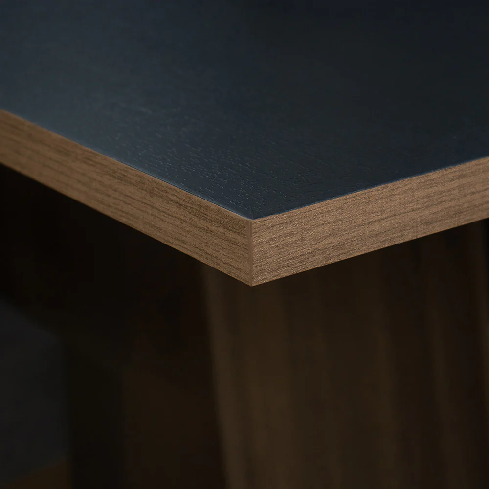 Juego de Comedor con Tapa de Madera 6 Sillas Negro/Marrón Augusta - Image 5