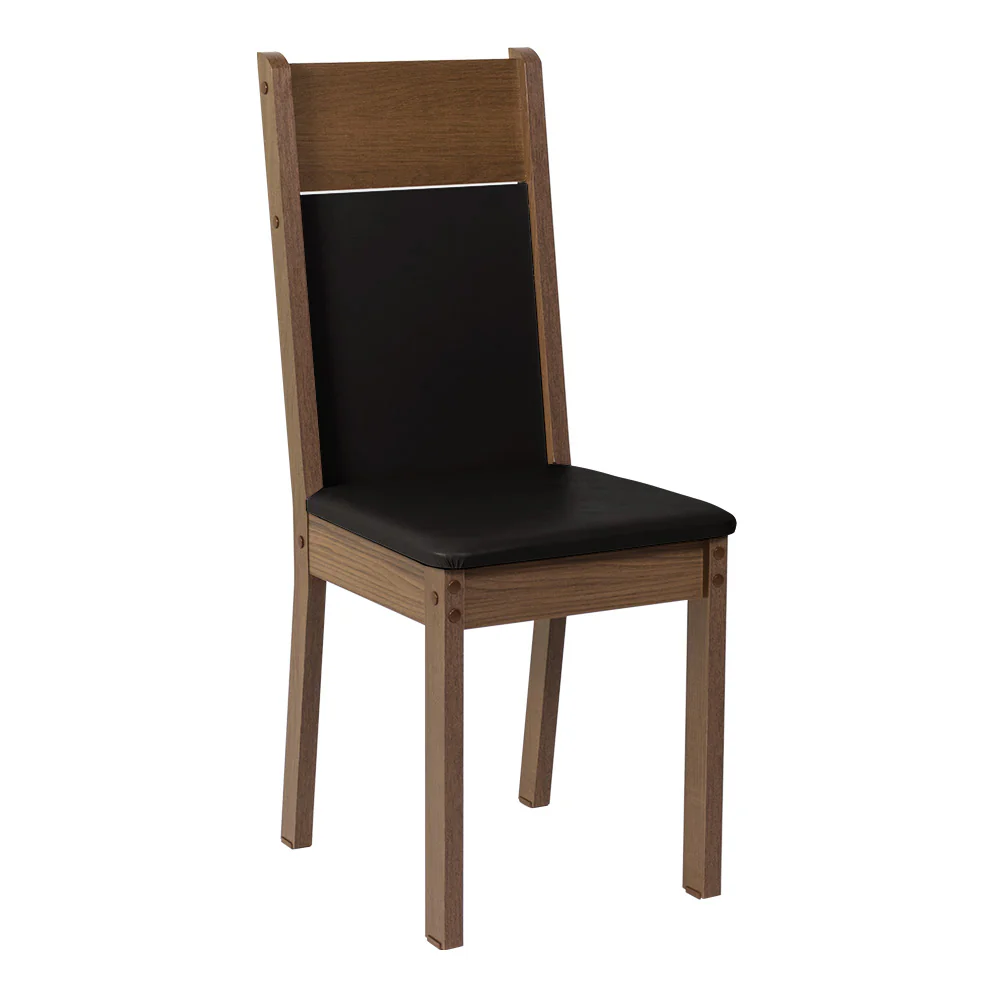 Juego de Comedor con Tapa de Madera 6 Sillas Negro/Marrón Augusta - Image 6