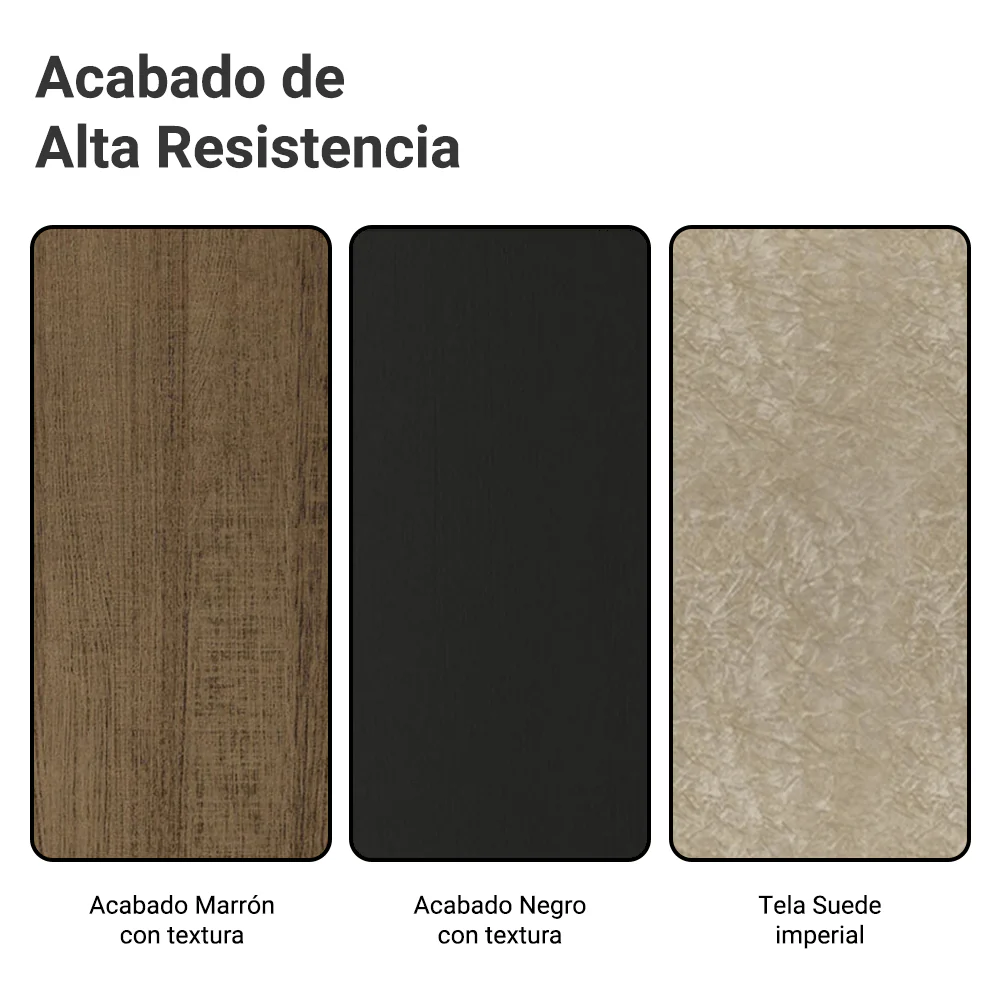 Juego de Comedor con Tapa de Madera y Vidrio 6 Sillas Marrón/Negro/Imperial Augusta - Image 4