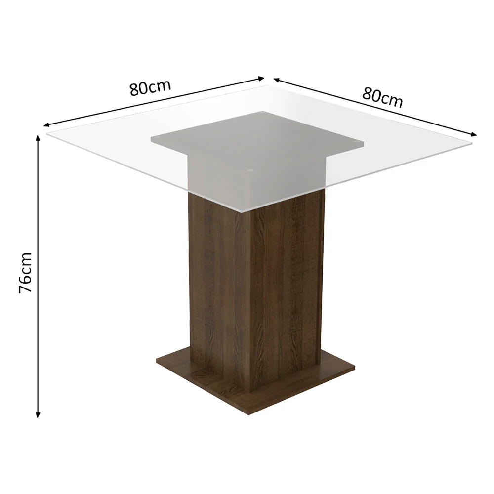 Juego de Comedor con Tapa de Vidrio 4 Sillas Marrón/Beige Magda - Image 3