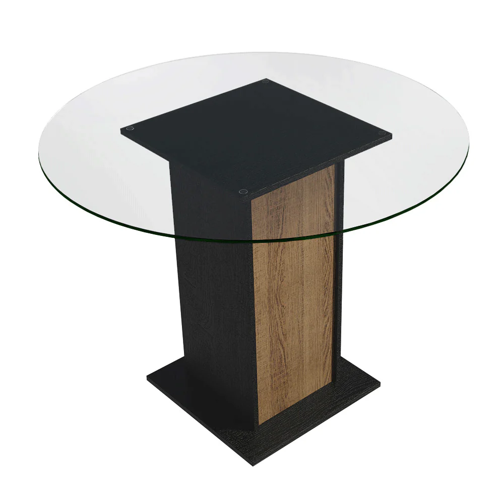 Juego de Comedor Denali Mesa Tapa de Vidrio 4 Sillas Negro/Marrón/Negro Madesa - Image 5