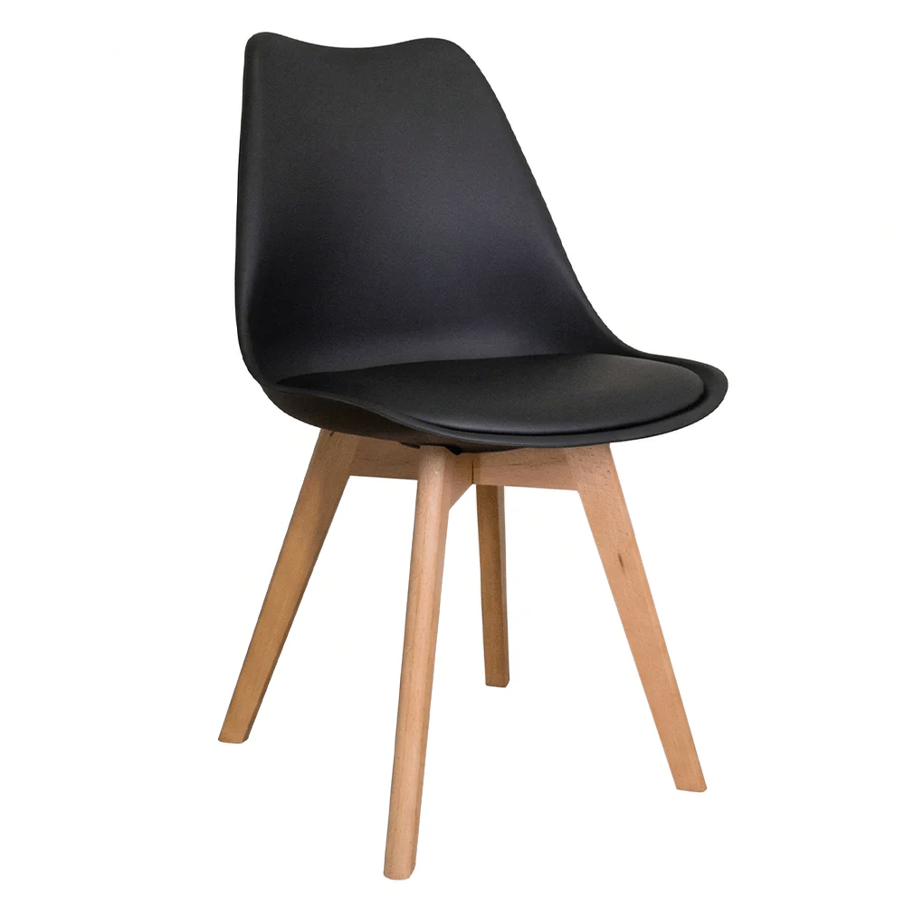 Juego de Comedor Garda Mesa Tapa de Madera 4 Sillas Marrón/Negro Madesa - Image 6