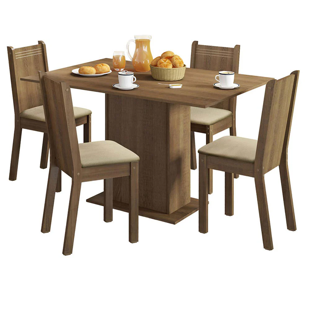 Juego de Comedor Lexy Mesa Tapa de Madera con 4 Sillas - Image 3