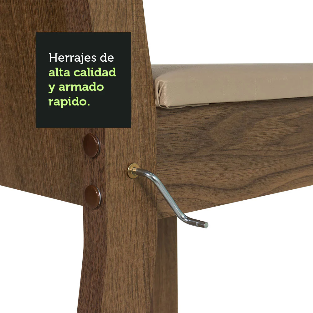 Juego de Comedor Lexy Mesa Tapa de Madera con 4 Sillas - Image 6