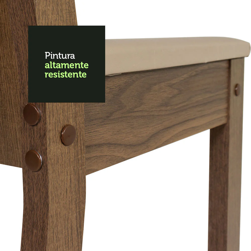 Juego de Comedor Lexy Mesa Tapa de Madera con 4 Sillas - Image 7