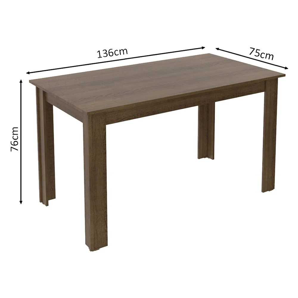 Juego de Comedor Madesa Bea Mesa Tapa de Madera con 4 Sillas Marrón/Crema/Beige Marrón - Image 4