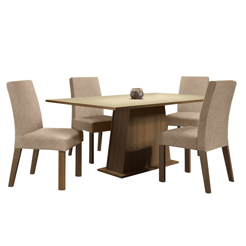 Juego de Comedor Madesa Flavia Mesa con Tapa de Madera con 4 Sillas Marrón/Crema/Imperial - Image 3