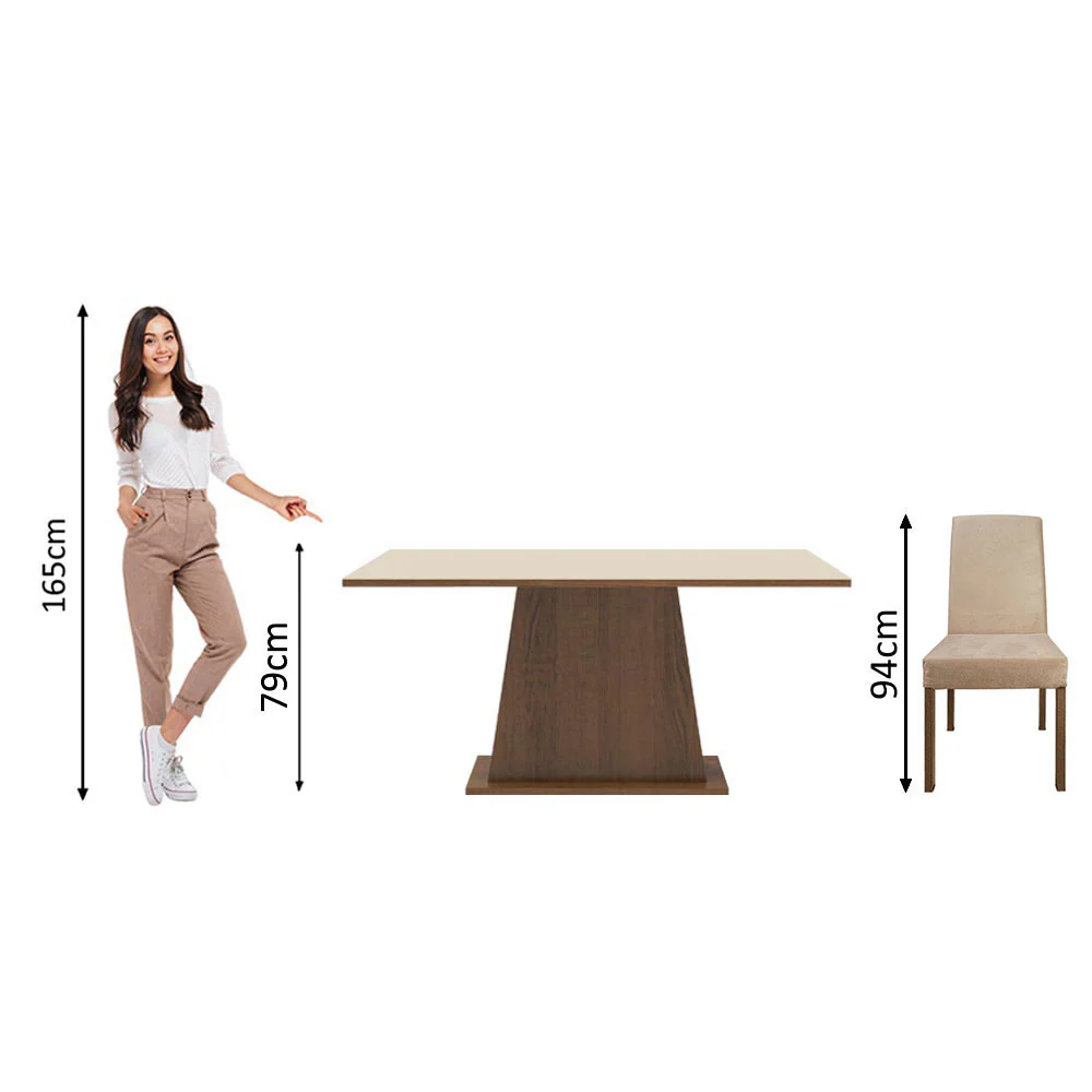 Juego de Comedor Madesa Flavia Mesa con Tapa de Madera con 4 Sillas Marrón/Crema/Imperial - Image 6