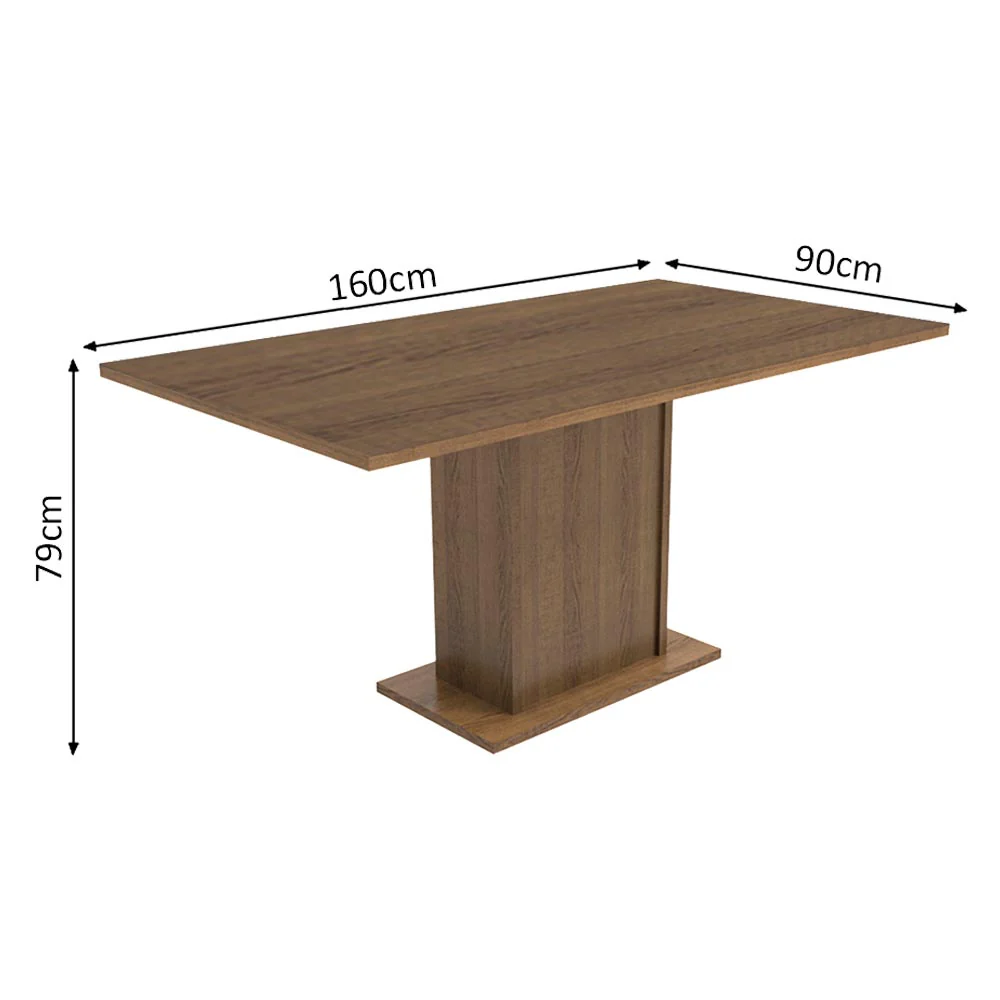 Juego de Comedor Madesa Megan Mesa Tapa de Madera con 6 Sillas Marrón/Floral Hibiscos - Image 4