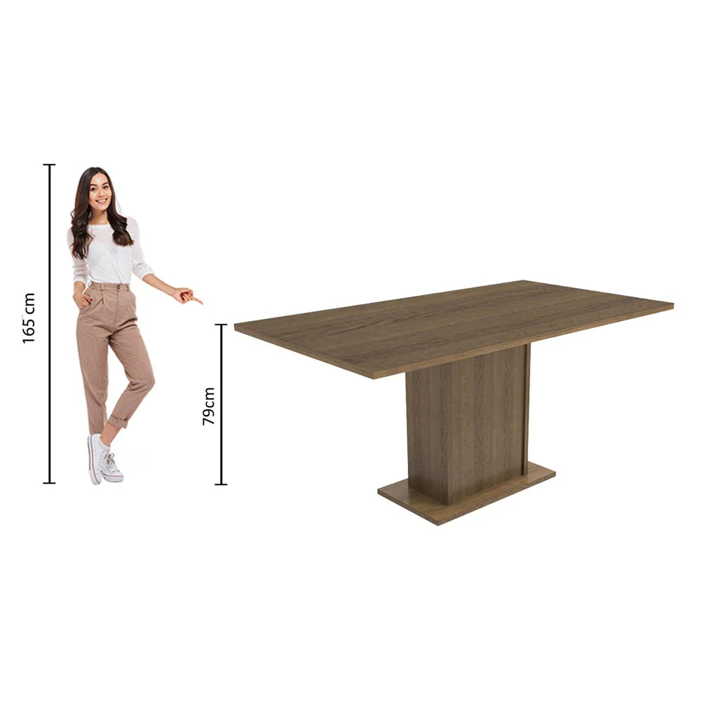 Juego de Comedor Madesa Megan Mesa Tapa de Madera con 6 Sillas Marrón/Floral Hibiscos - Image 5