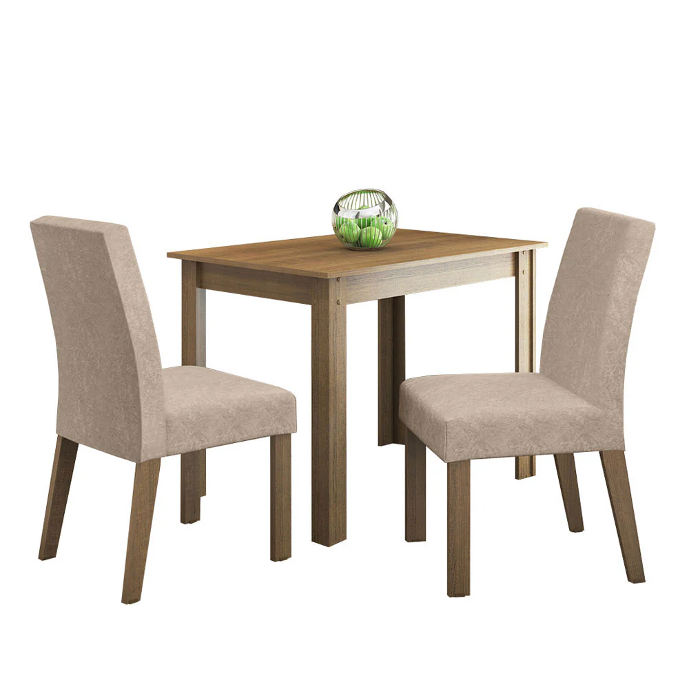 Juego de Comedor Madesa Vic Mesa con Tapa de Madera y 2 Sillas Marrón/Imperial - Image 3