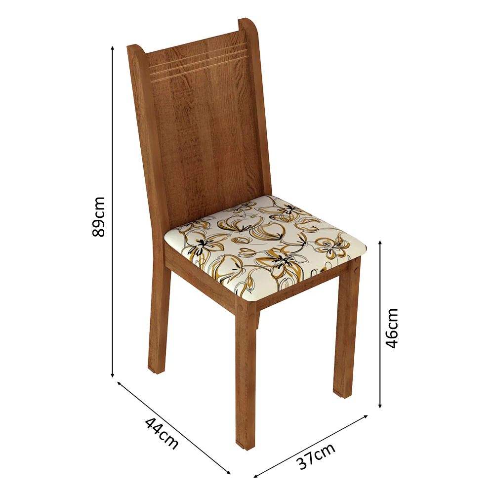 Juego de Comedor Maris Mesa con Tapa y 6 Sillas Marrón/Lírio Beige - Image 2