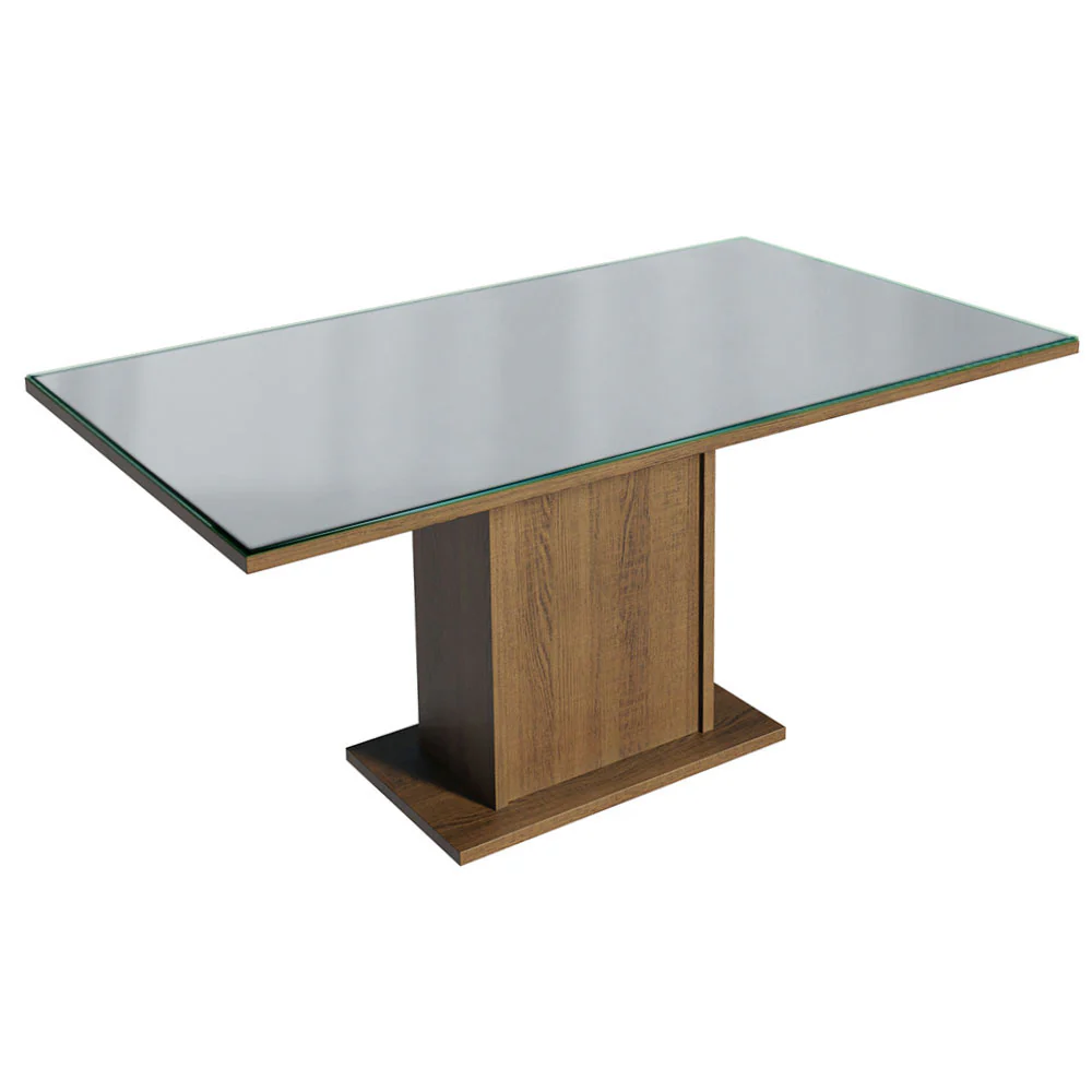 Juego de Comedor Mesa con Tapa de Vidrio 4 Sillas Marrón/Gris/Imperial Avril Madesa - Image 5