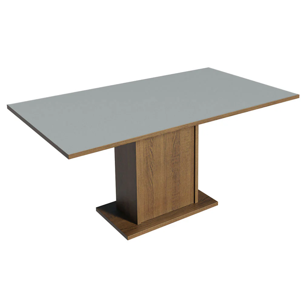 Juego de Comedor Mesa de Tapa de Madera 6 Sillas Marrón/Gris/Plata Hanna Madesa - Image 7