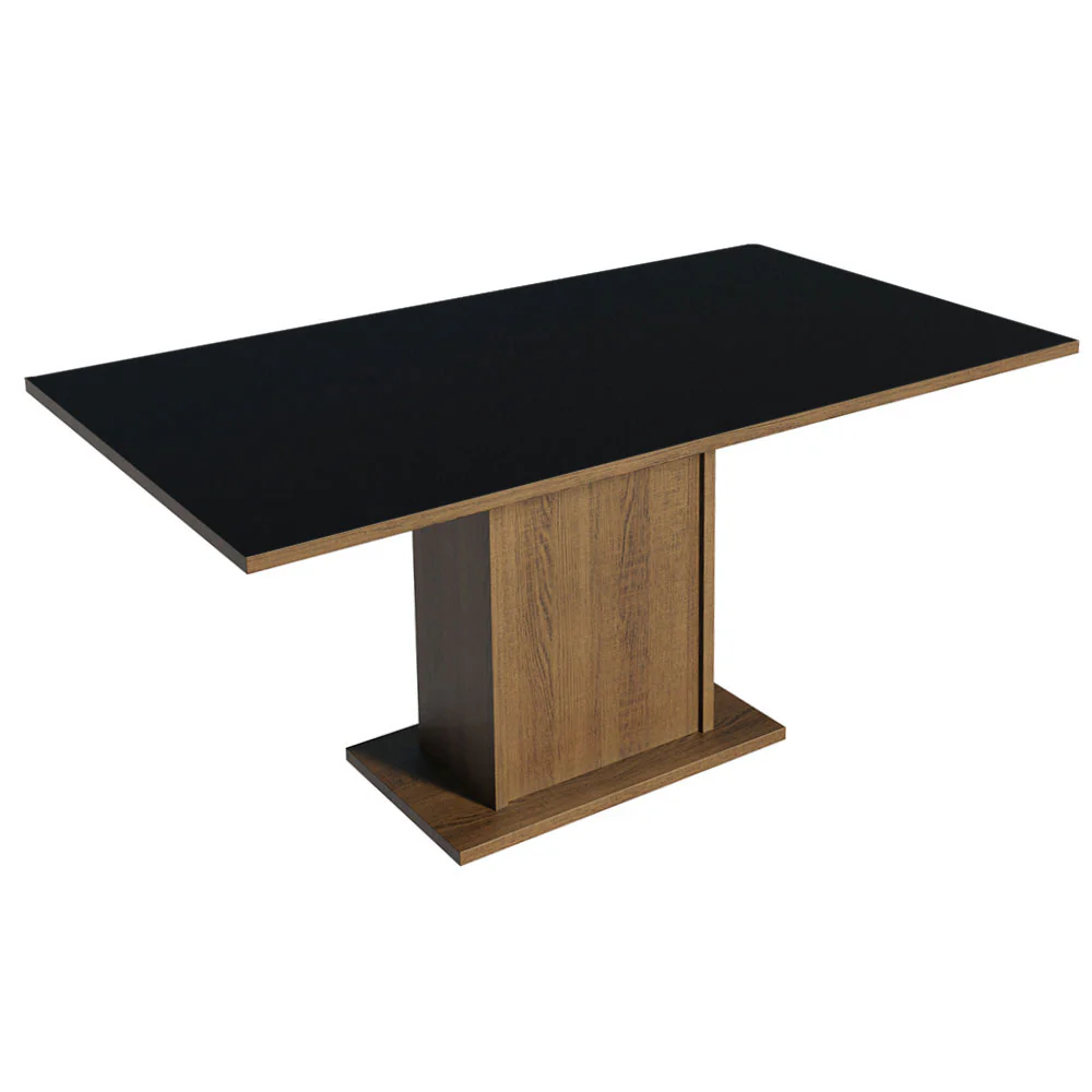 Juego de Comedor Mesa de Tapa de Madera 6 Sillas Marrón/Negro/Plata Hanna Madesa - Image 4