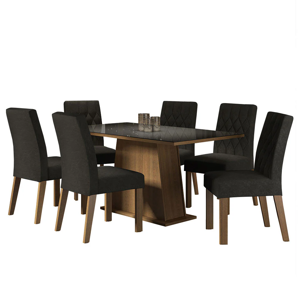 Juego de Comedor Mesa de Vidrio 6 Sillas Madesa Oxford MN 01 - Image 2