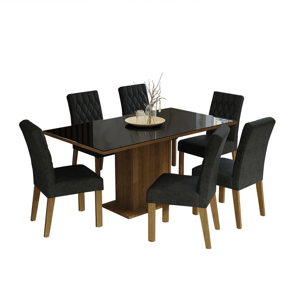 Juego de Comedor Mesa de Vidrio 6 Sillas Madesa Oxford MN 09 - Image 3