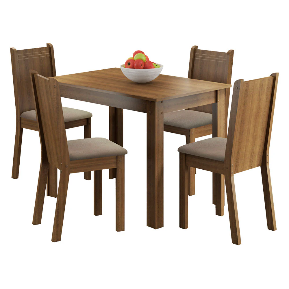Juego de Comedor Mesa Rute Tapa de Madera con 4 Sillas - Image 3