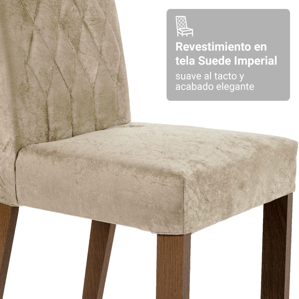 Juego de Comedor Mesa Tapa de Madera 2 Sillas Marrón/Imperial Lídia Madesa - Image 9