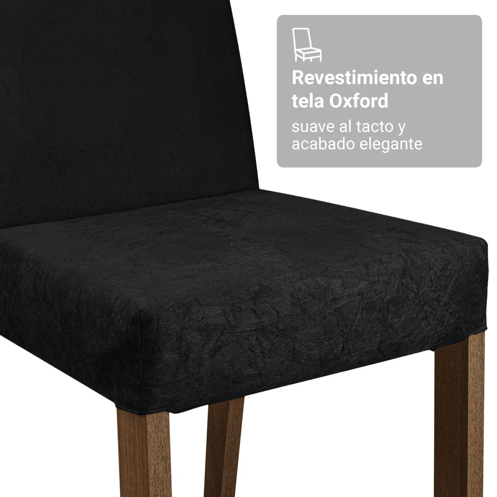 Juego de Comedor Mesa Tapa de Madera 2 Sillas Marrón/Oxford Manu Madesa - Image 8
