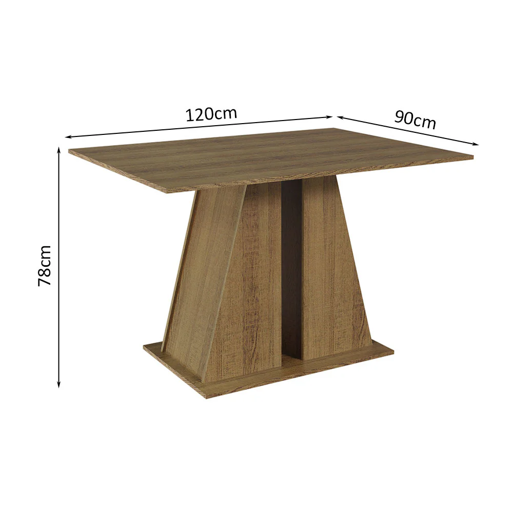 Juego de Comedor Mesa Tapa de Madera 4 Sillas Marrón/Beige Marrón Sophie Madesa - Image 5