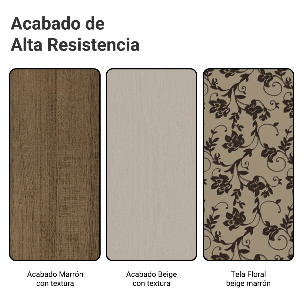 Juego de Comedor Mesa Tapa de Madera 4 Sillas Marrón/Crema/Beige Marrón Alana Madesa - Image 10