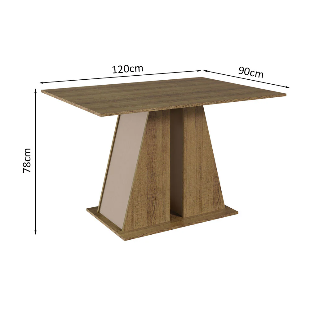 Juego de Comedor Mesa Tapa de Madera 4 Sillas Marrón/Crema/Negro Sophie Madesa - Image 2