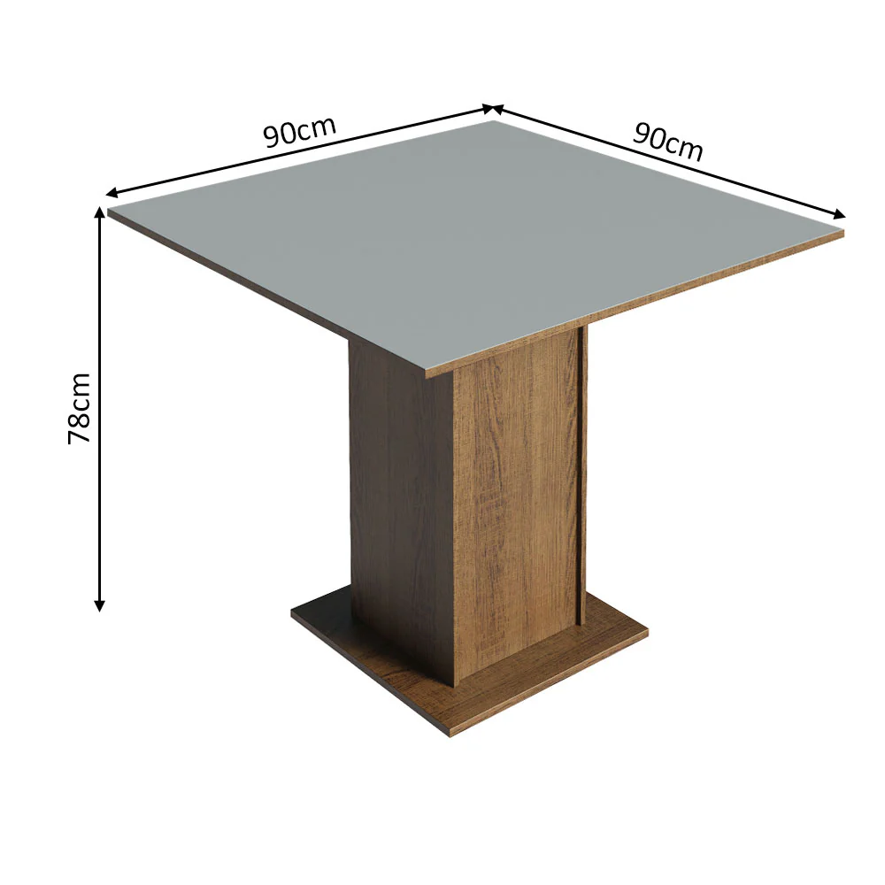 Juego de Comedor Mesa Tapa de Madera 4 Sillas Marrón/Gris/Lírio Beige Samara Madesa - Image 4