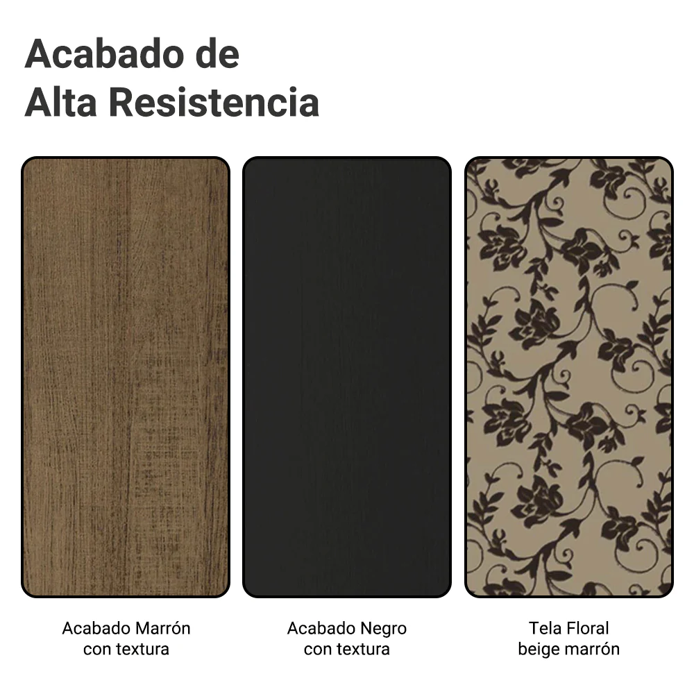 Juego de Comedor Mesa Tapa de Madera 4 Sillas Marrón/Negro/Beige Marrón Samara Madesa - Image 10