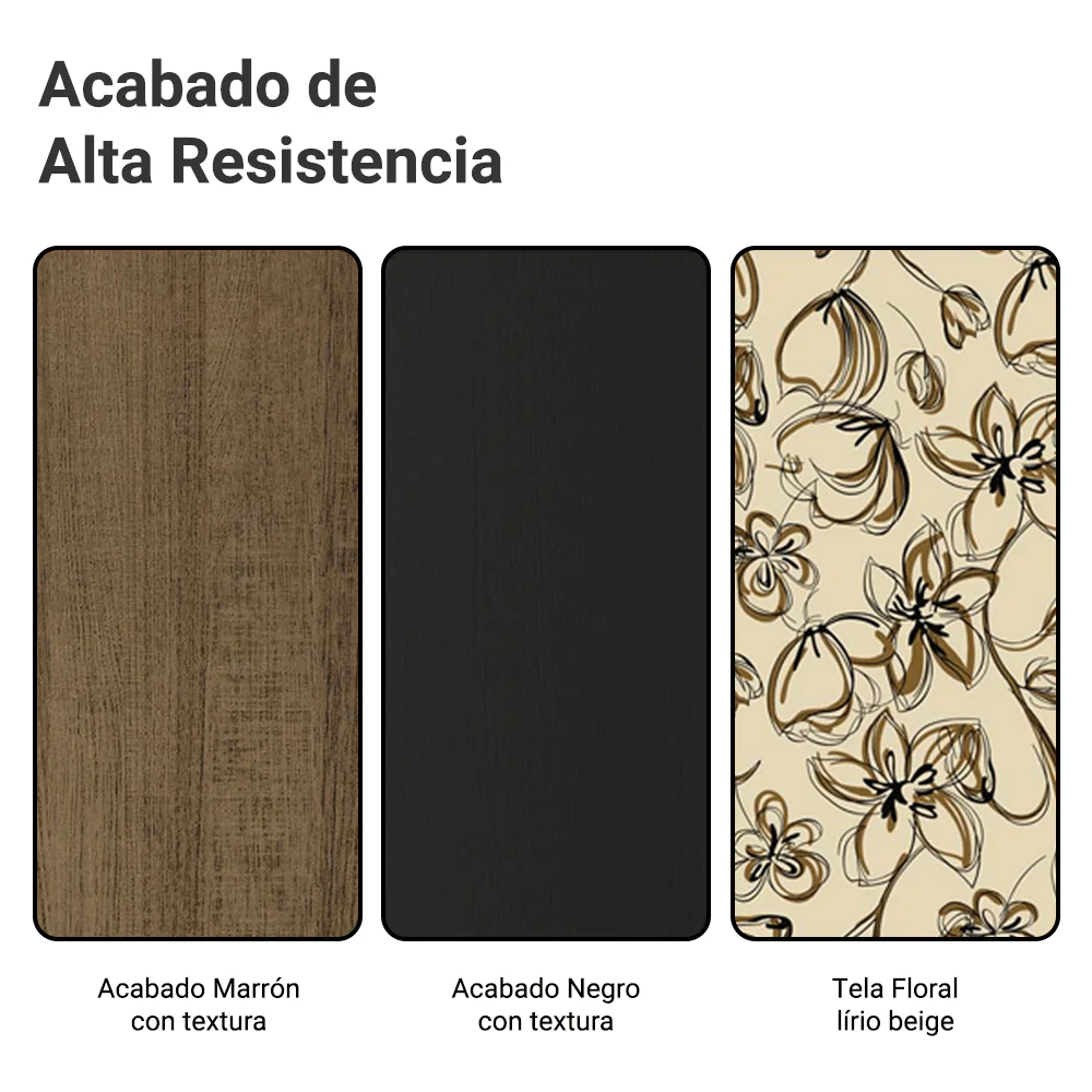 Juego de Comedor Mesa Tapa de Madera 4 Sillas Marrón/Negro/Lírio Beige Samara Madesa - Image 10
