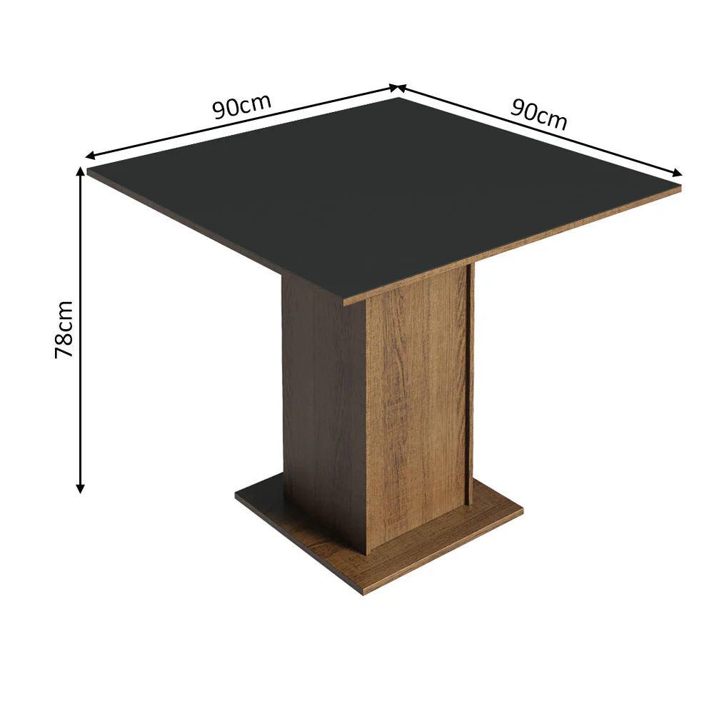 Juego de Comedor Mesa Tapa de Madera 4 Sillas Marrón/Negro/Sintético Beige Samara Madesa - Image 4