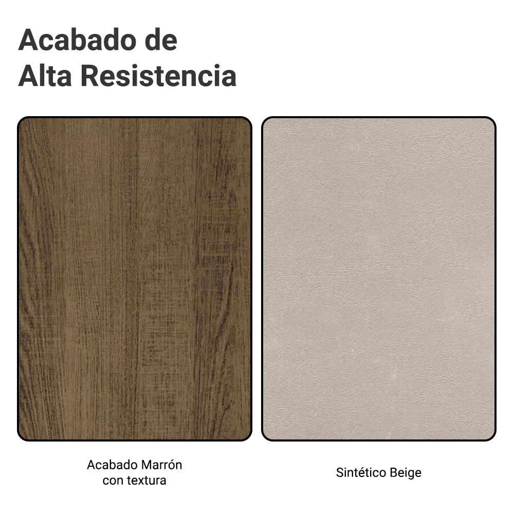 Juego de Comedor Mesa Tapa de Madera 6 Sillas Marrón/Beige Sharon Madesa - Image 9