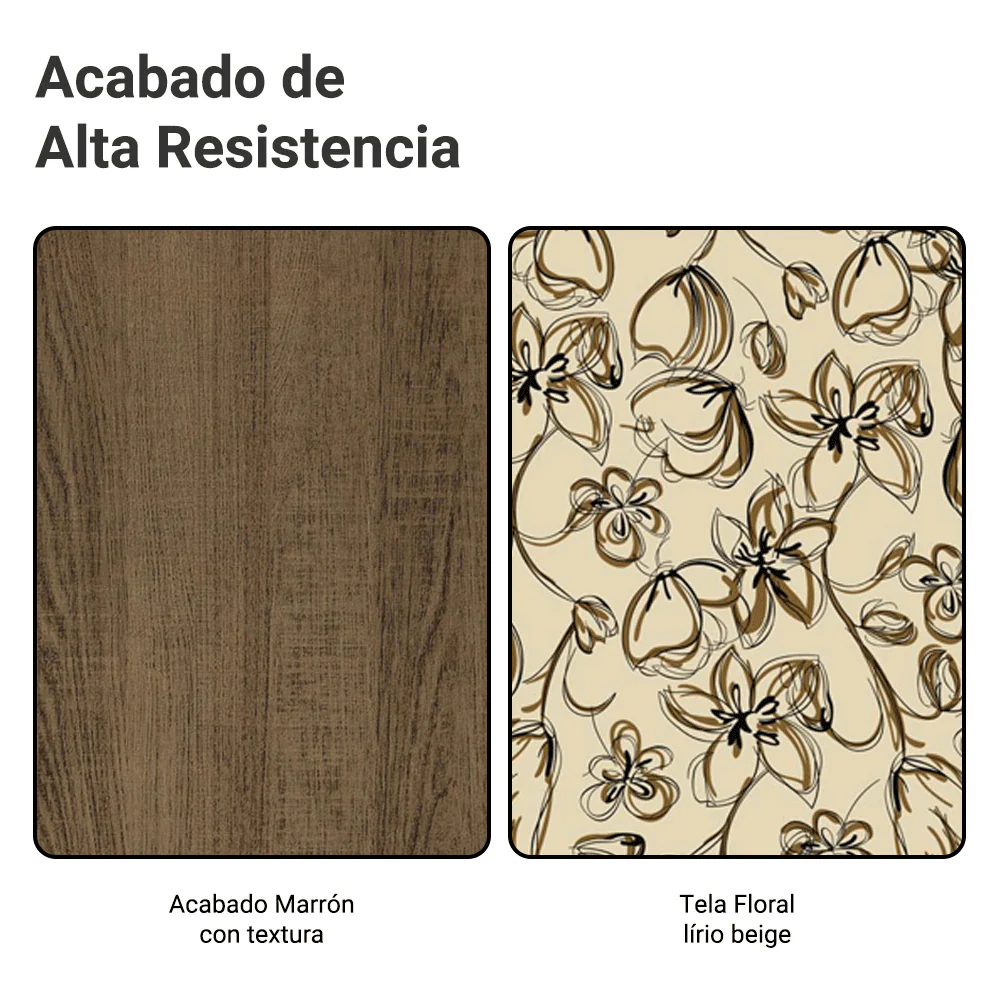 Juego de Comedor Mesa Tapa de Madera 6 Sillas Marrón/Lírio Beige Sharon Madesa - Image 10