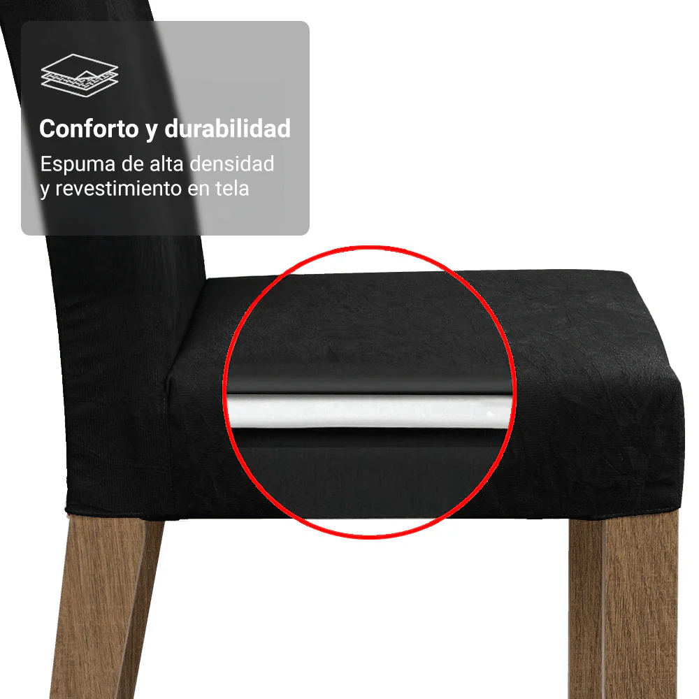 Juego de Comedor Mesa Tapa de Madera 6 Sillas Marrón/Oxford Cheryl Madesa - Image 6