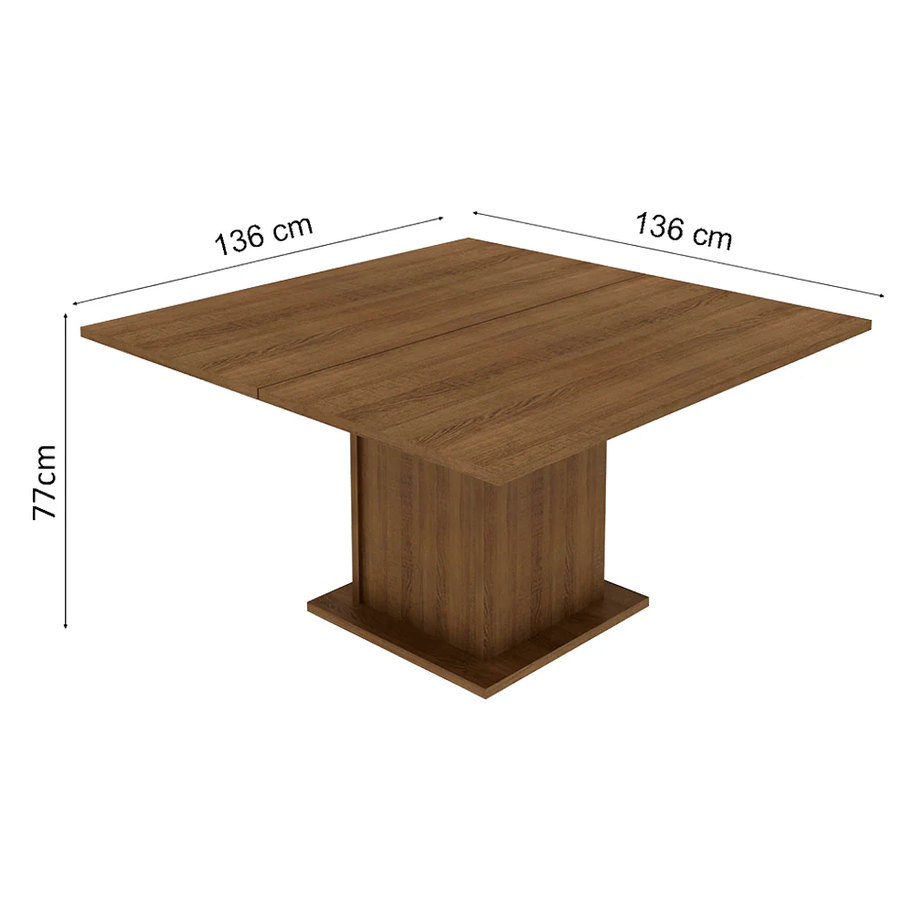 Juego de Comedor Mesa Tapa de Madera 8 Sillas Marrón/Crema/Hibiscos Marisa Madesa - Image 4