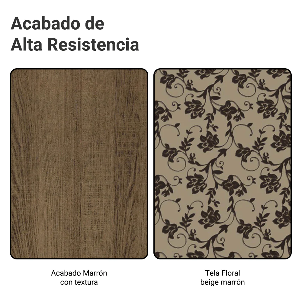 Juego de Comedor Mesa Tapa de Vidrio 4 Sillas Marrón/Beige Marrón España Madesa - Image 10