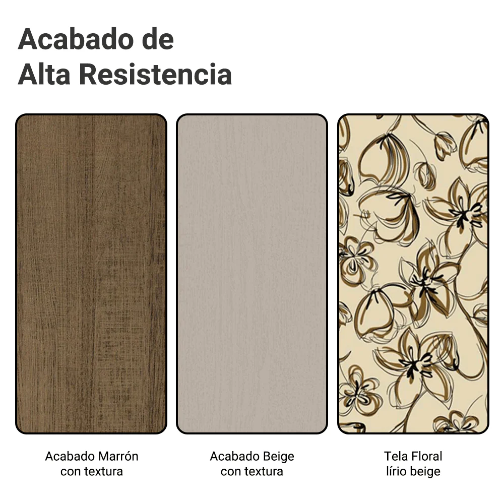 Juego de Comedor Mesa Tapa de Vidrio 4 Sillas Marrón/Crema/Lírio Beige Perla Madesa - Image 9