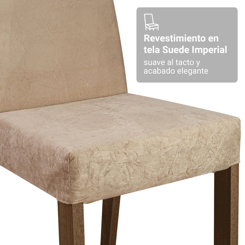 Juego de Comedor Mesa Tapa de Vidrio 6 Sillas Marrón/Blanco/Imperial Alexis Madesa - Image 9