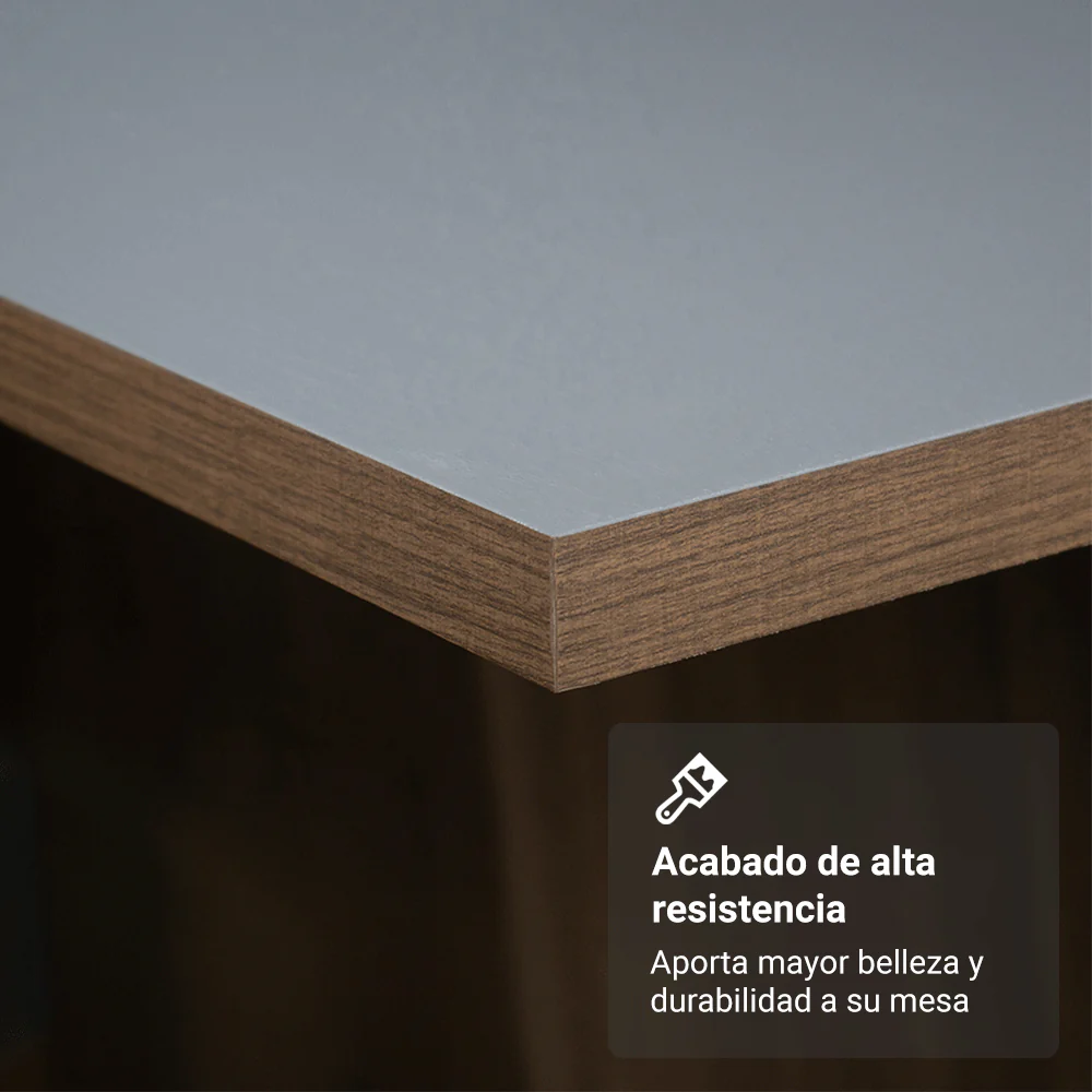Juego de Comedor Mesada de Madera 4 Sillas Aspen Marrón/Gris/Silver - Image 6