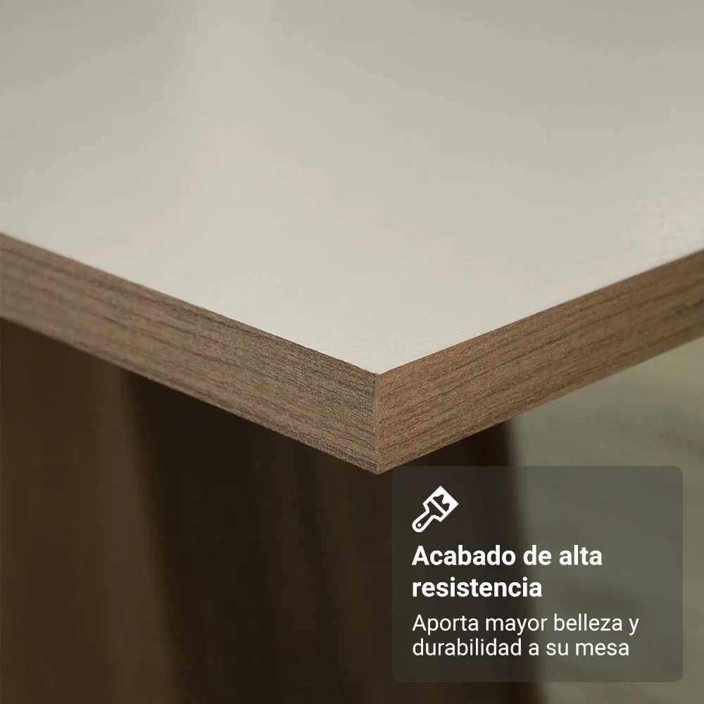 Juego de Comedor Mesada de Madera 4 Sillas Évora Marrón/Crema/Imperial - Image 6