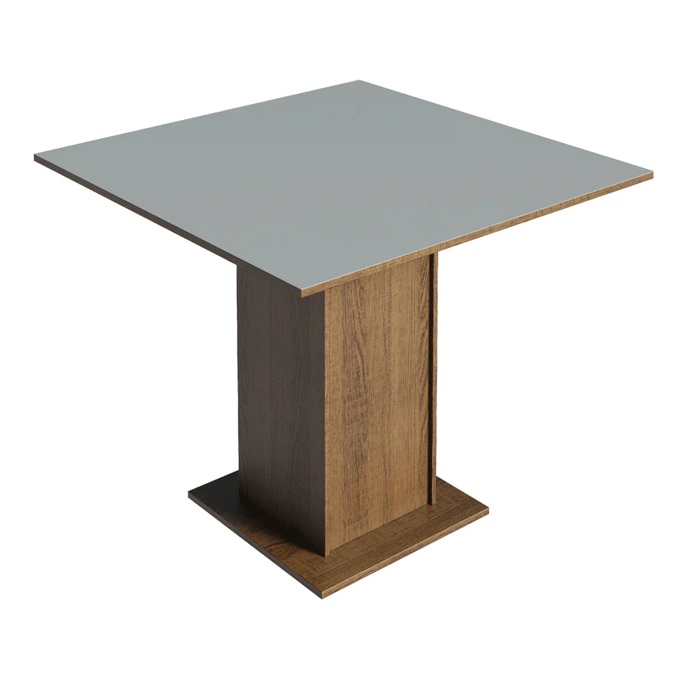 Juego de Comedor Mesada de Madera 4 Sillas Samara Marrón/Gris/Silver - Image 8
