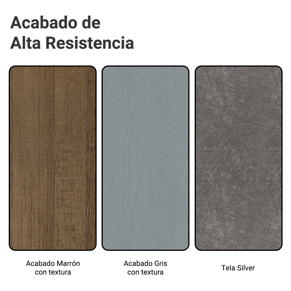 Juego de Comedor Mesada de Madera 4 Sillas Tulum Marrón/Gris/Silver - Image 10