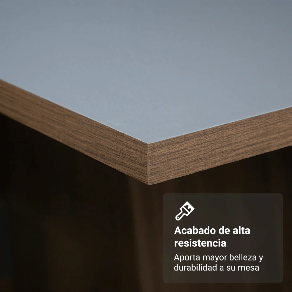 Juego de Comedor Mesada de Madera 4 Sillas Tulum Marrón/Gris/Silver - Image 6