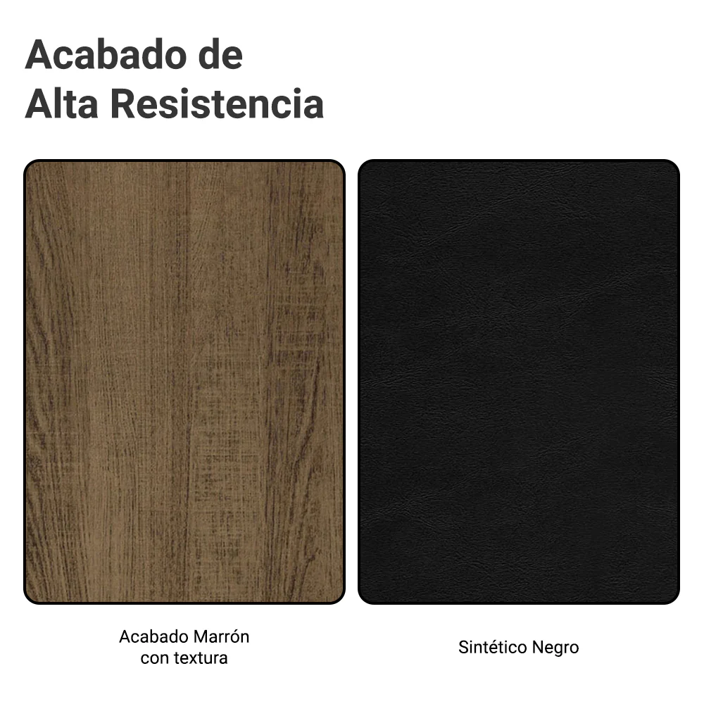 Juego de Comedor Mesada de Madera 6 Sillas Analu Marrón/Negro - Image 10
