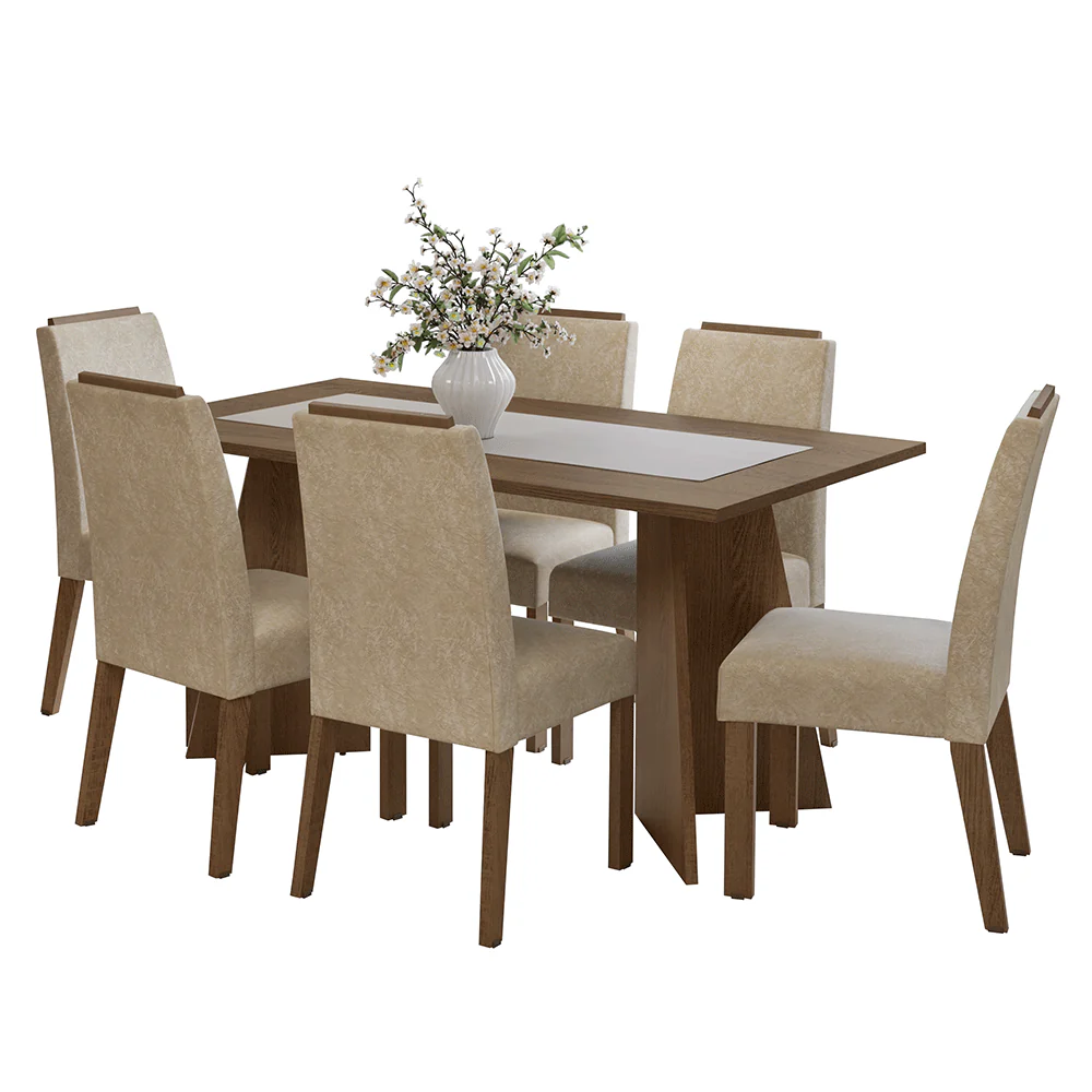 Juego de Comedor Mesada de Madera 6 Sillas Soho Marrón/Imperial - Image 3