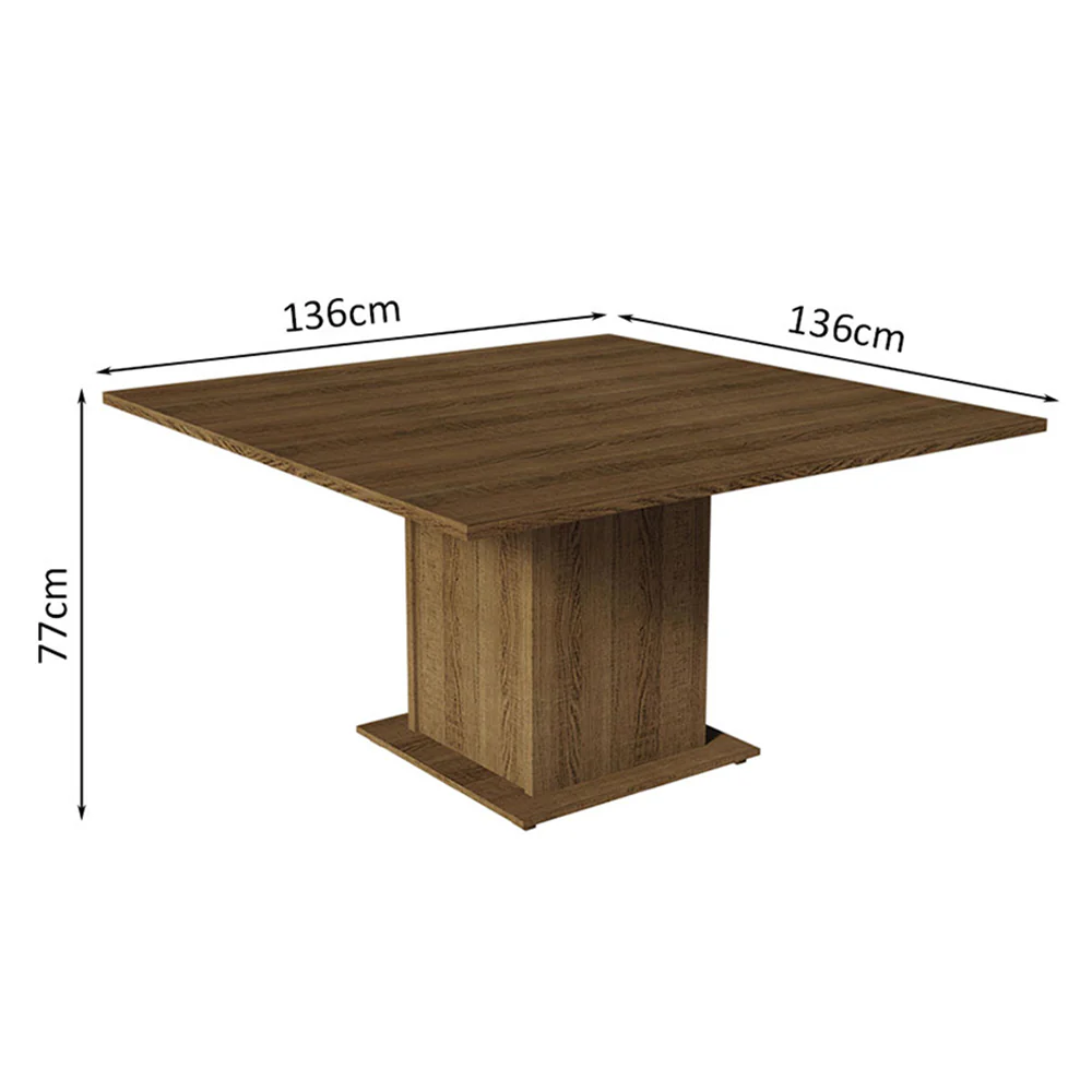 Juego de Comedor Mesada de Madera 8 Sillas Doris Marrón/Silver - Image 3