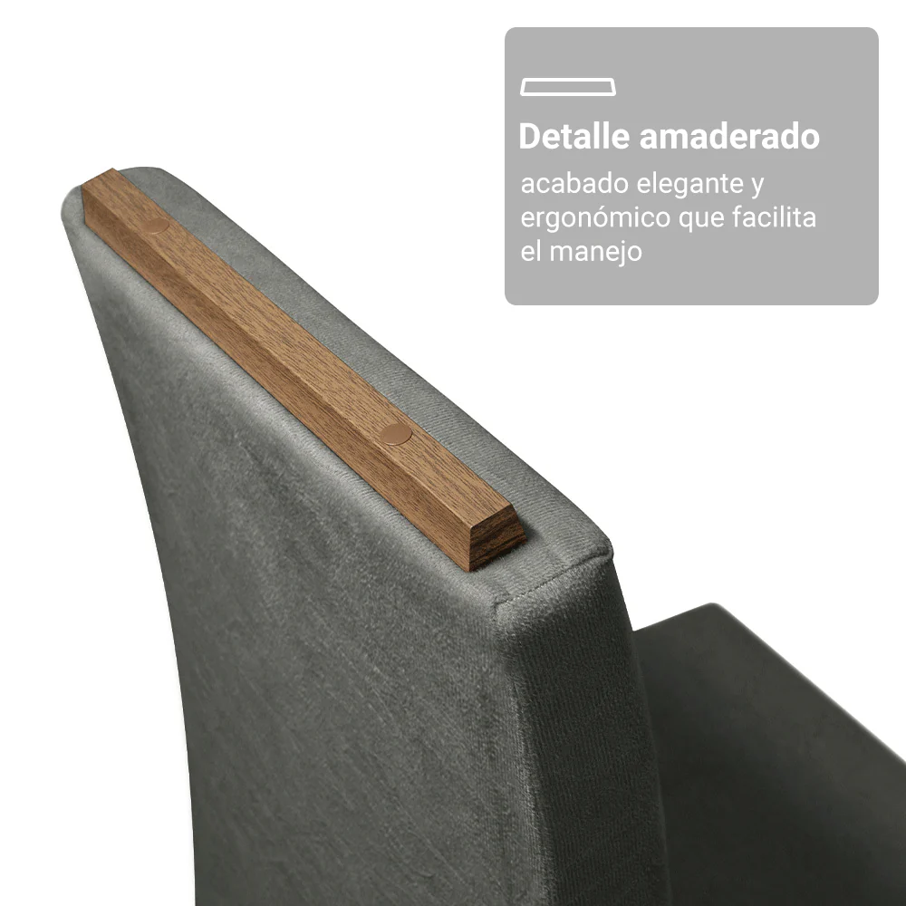 Juego de Comedor Mesada de Vidrio 6 Sillas Amalfi Marrón/Negro/Silver - Image 8