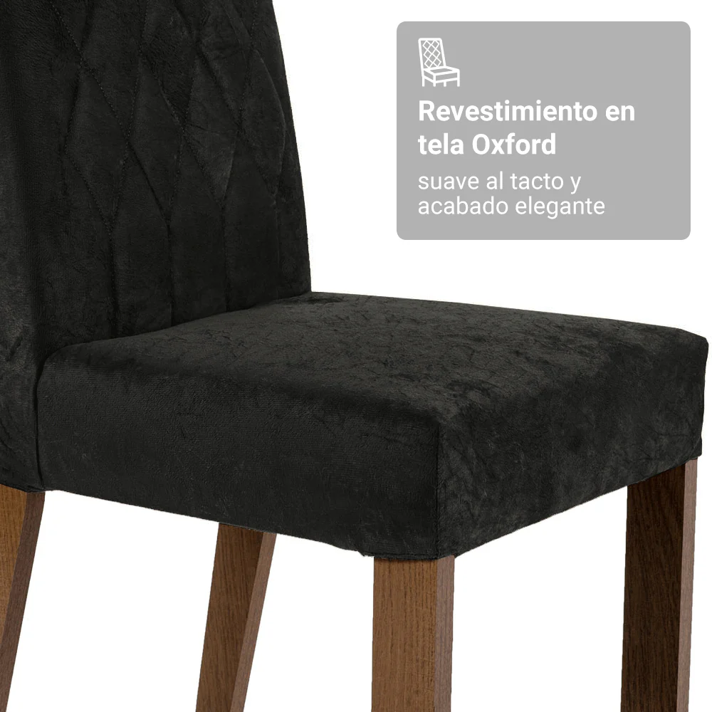 Juego de Comedor Mesada de Vidrio 6 Sillas Sintra Marrón/Negro/Oxford - Image 9